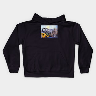 Forklift at a Brewery Moving Kegs Kids Hoodie